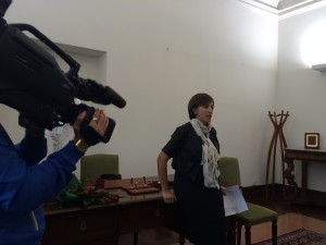 Laura Bottino durante la conferenza stampa