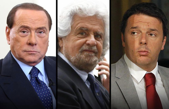 Berlusconi, Grillo e Renzi