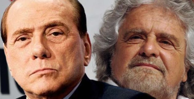 Silvio Berlusconi e Beppe Grillo