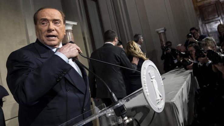 Silvio Berlusconi ieri al Quirinale.