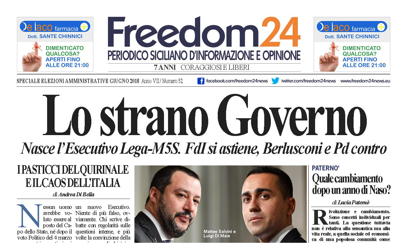 L'apertura dell'edizione maggio-giugno di Freedom24 freepress